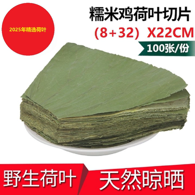 微山湖无添加干荷叶切片整张糯米鸡蒸排骨扇形8加32乘22CM包邮