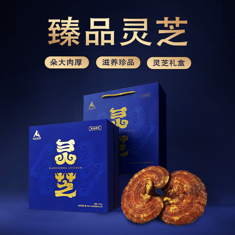 正品长白山整枝灵芝200克同正宗紫灵芝仁赤灵芝堂可切片煲汤泡水