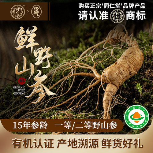 觅气新鲜野山参礼盒北京同仁堂
