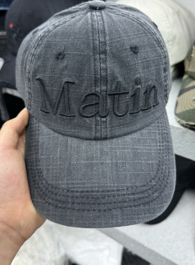 Rora李茶仁同款 Matin 韩国设计师logo刺绣鸭舌棒球帽潮牌棒球帽