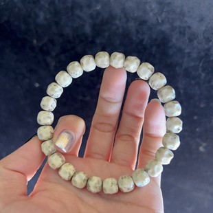 毕业级海南星月骨瓷白8×9手工无相数星满黄无相单圈男女手串手链