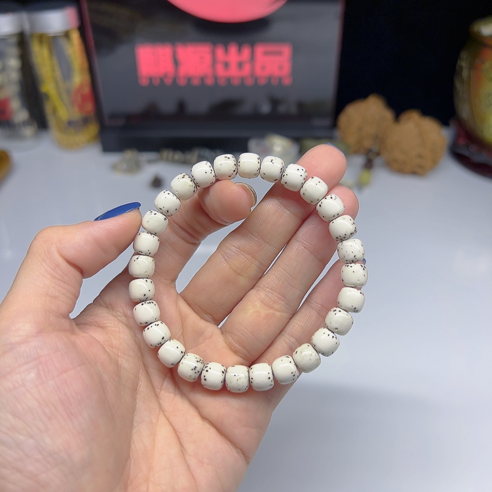 精品海南星月原生态同枝7×8桶珠数星星单圈男女手串手链星点稀少