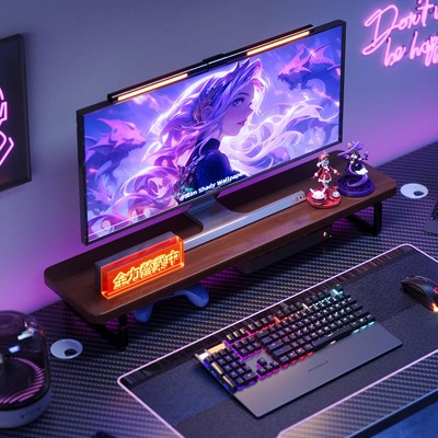 电竞房台式电脑增高架显示器增高架桌面置物架收纳架显示器抬高底座键盘托架加高加长屏幕底座支架笔记本支架