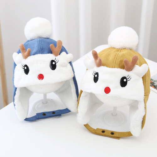 雷锋毛绒加厚卡通幼儿冬天帽子