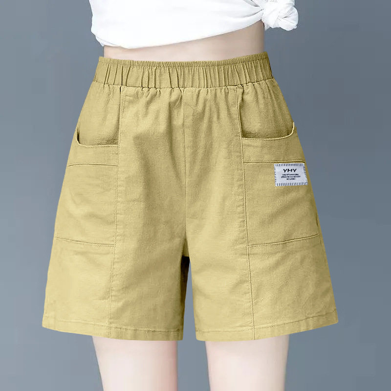 纯棉短裤女夏季薄2022年新款高腰显瘦直筒港风ins潮阔腿五分中裤
