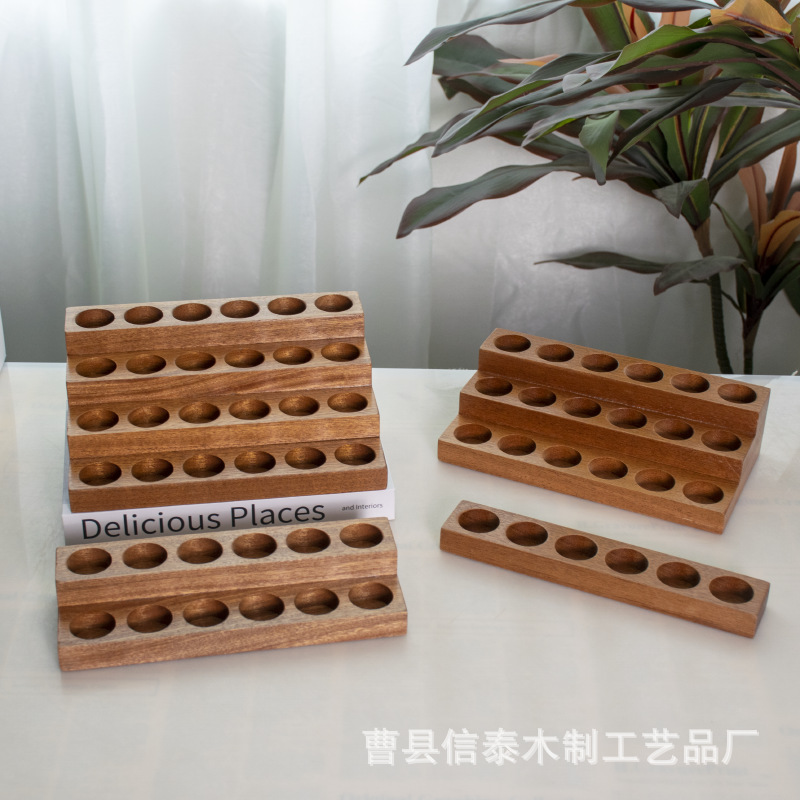 木质精油架桌面阶梯式精油瓶