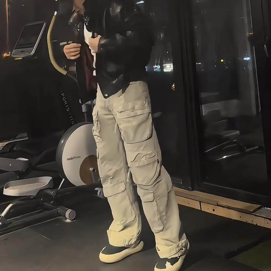 【蒋劲夫同款】神裤平替24ss工装口袋水洗机能牛仔裤秋休闲阔腿男
