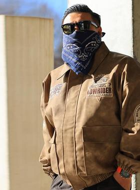 核爆炸春秋款机车服骑行皮夹克hotrod经典复古宽松大码PU皮衣外套