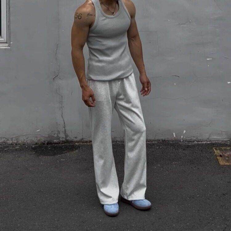 本源ULTISO 美式休闲 弯刀卫裤健身运动微喇宽松百搭显高直筒长裤