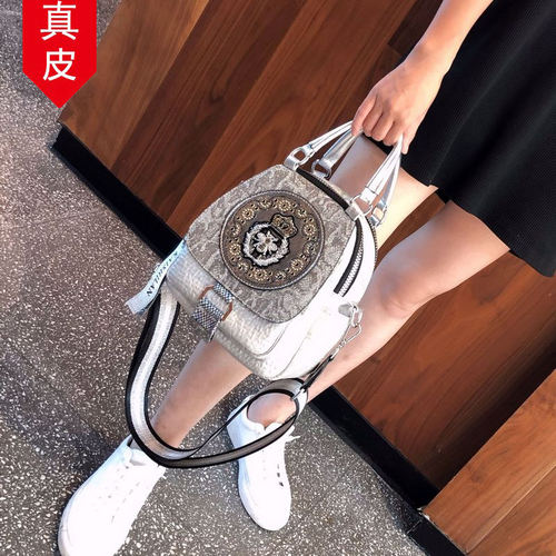 三用斜挎包新款包女双肩包钻香港真皮烫包牛皮背包春夏潮流小2026