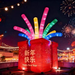 2026新年数字充气模型烟花造型气模定制跨年派对气氛道具定制打卡