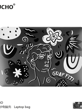 MIUCHO 大卫电脑壳复古适用于苹果22款M2简约air13透明macbook14美式pro原创设计防摔pro16寸防磕碰保护硬壳