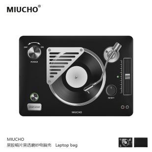 MIUCHO M5复古air13透明macbook14磨砂原创设计防摔pro16寸防磕碰保护硬壳 黑胶唱片电脑壳适用Neo苹果2026款