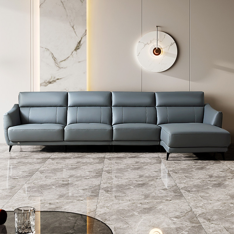 双虎意式轻奢真皮沙发客厅2024新款简约现代大小户型乳胶沙发517