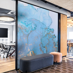 水彩纹玻璃门贴纸透光不透明客厅厨房浴室窗户布置磨砂静电贴膜