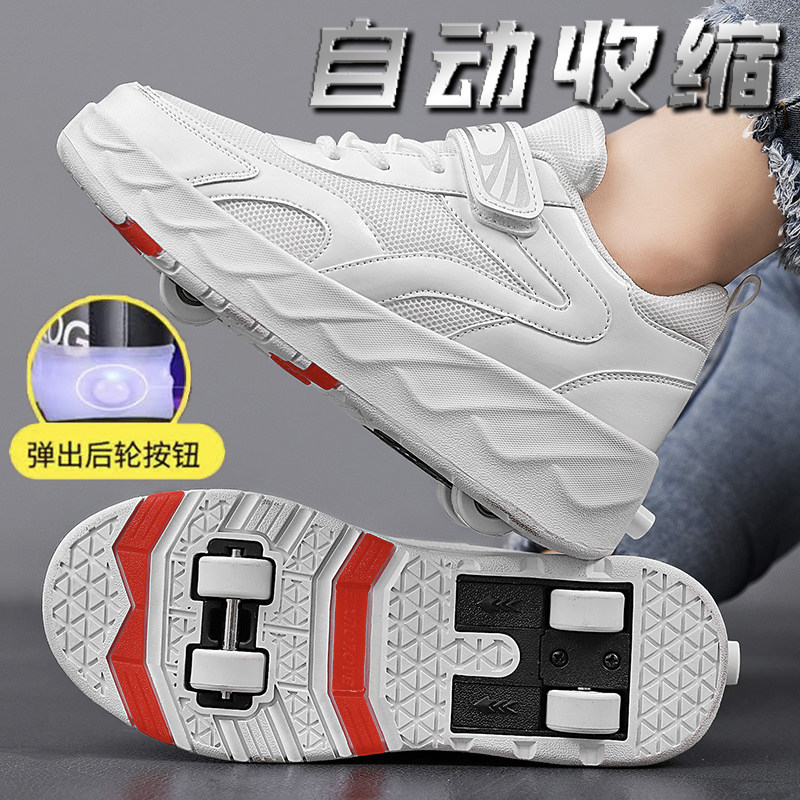 女童暴走鞋隐形四轮可收缩2026新款儿童4轮滑鞋子成人6到12岁旅游