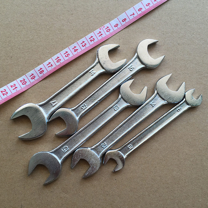 厂家直供 双开口扳手 镀铬双头锻造扳手 火花塞叉口开口扳手工具