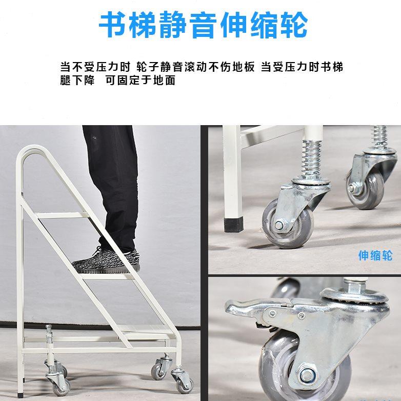 图书馆书车钢制两层三层V型W型平板手推车静音档案室移动书箱书梯