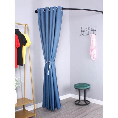 服装店c形试衣间门帘帘试衣间帘帘简易转角试衣间帘帘Syj货架