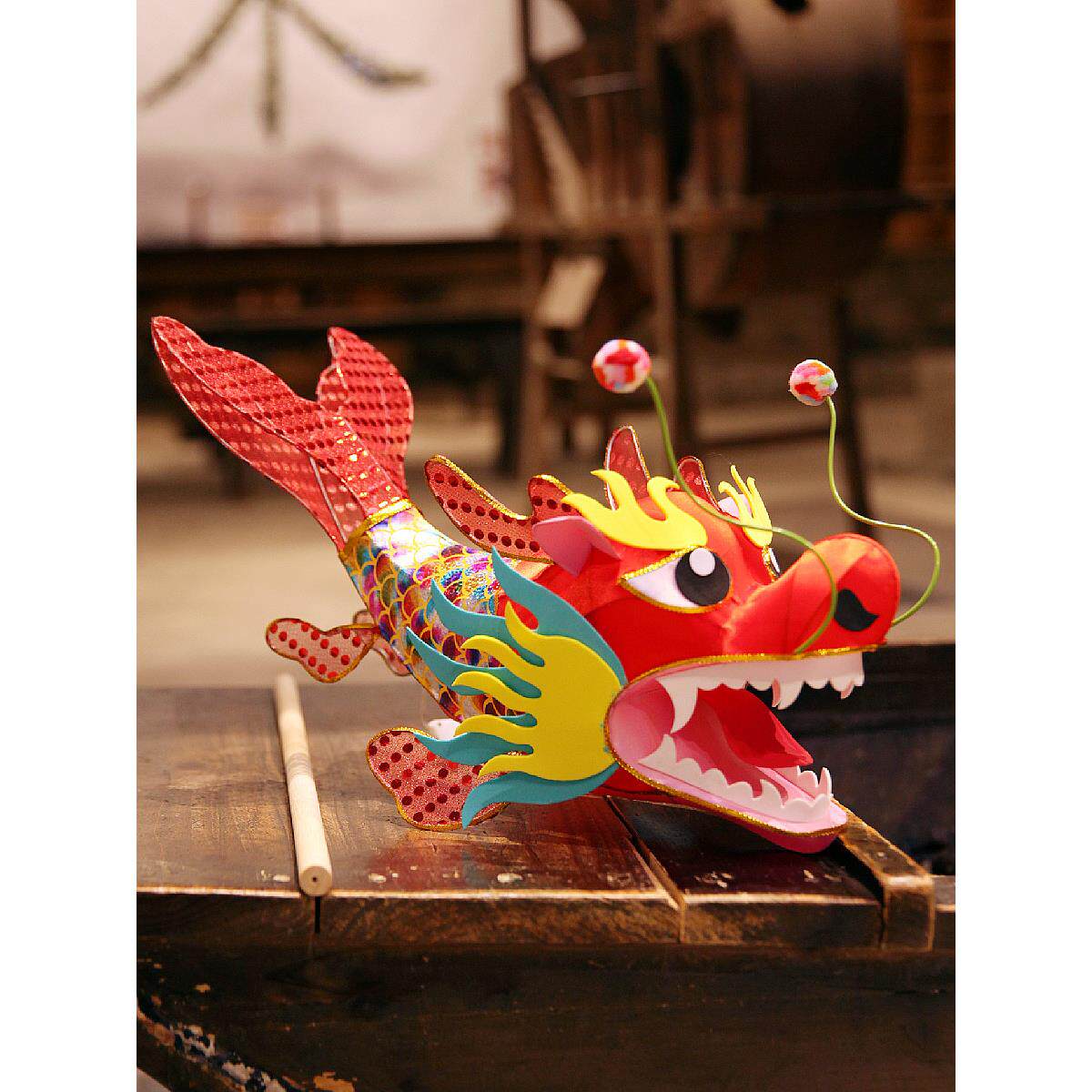 手工鳌鱼龙鱼灯龙形宫灯笼非遗手持发光花灯成品过新年乙巳蛇年