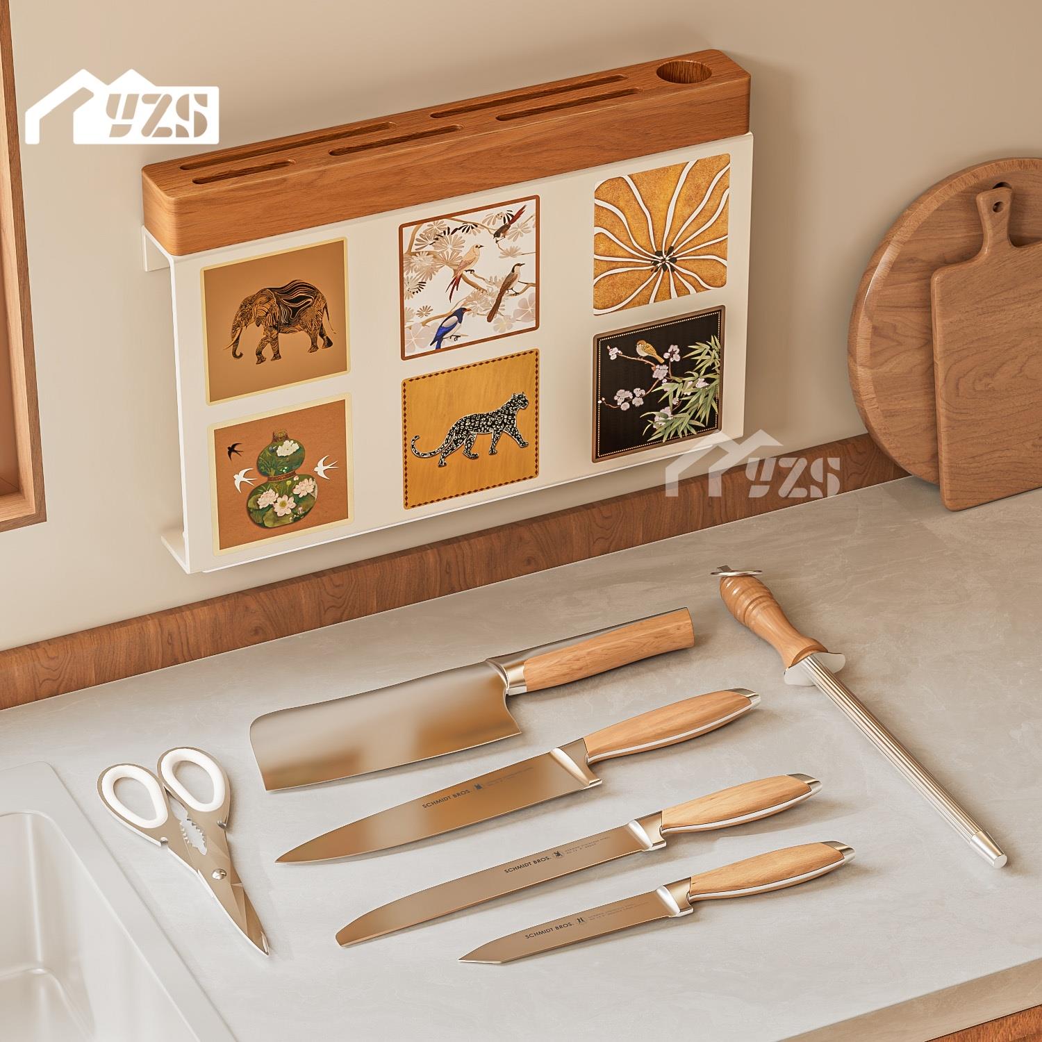 厨房壁挂沥水刀架置物架2025新款多功能壁挂式菜刀刀座刀具收纳层