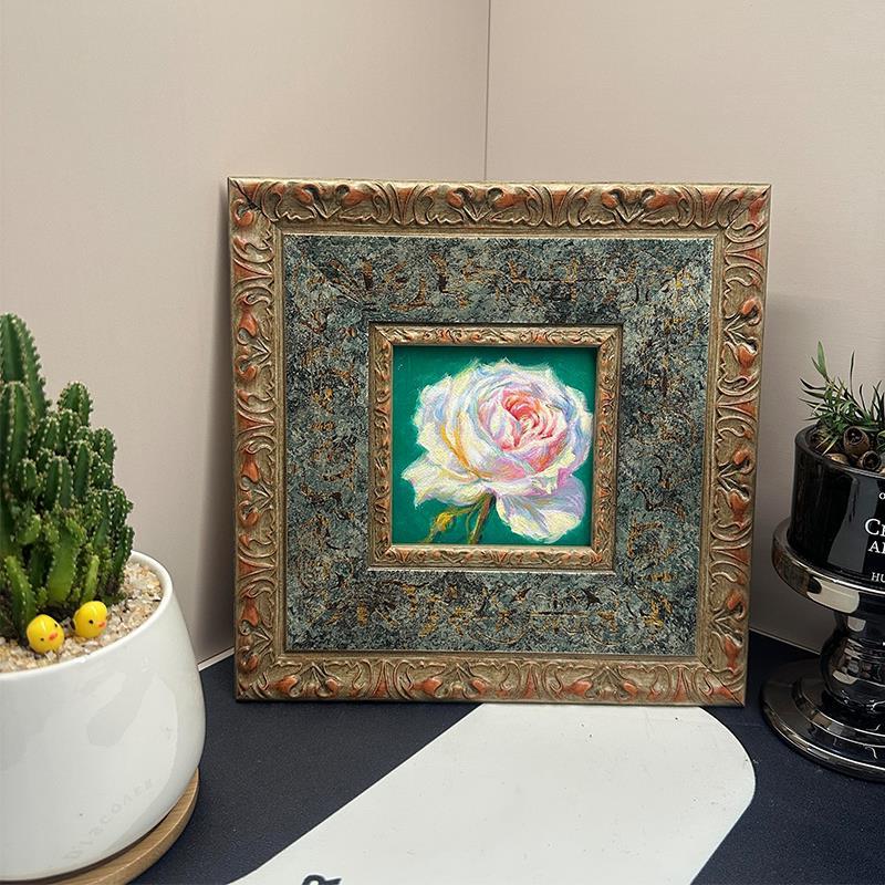法式复古繁花客厅装饰画小幅书房卧室挂画小众艺术电表箱遮挡壁画