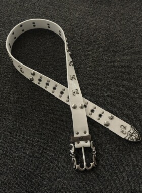 afaa高级亮面白质感朋克腰带铆钉款小众设计感皮带走秀款穿搭配饰