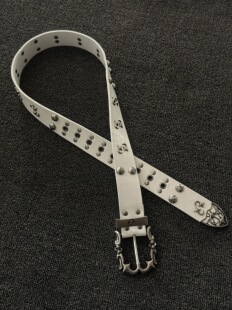 afaa高级亮面白质感朋克腰带铆钉款小众设计感皮带走秀款穿搭配饰