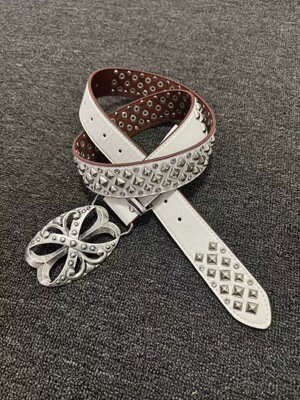 afaaa重磅铆钉Cortis同款皮带高级感做旧扣头腰带y2k亚文化朋克风