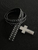 afaaa爆裂纹铆钉十字架腰带y2k亚文化哥特风暗黑重工西部牛仔皮带