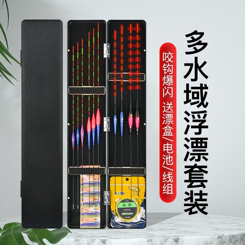 湖魔4支变色夜光漂6支高灵敏浮漂日夜两用枣核电子漂加粗鱼漂套装
