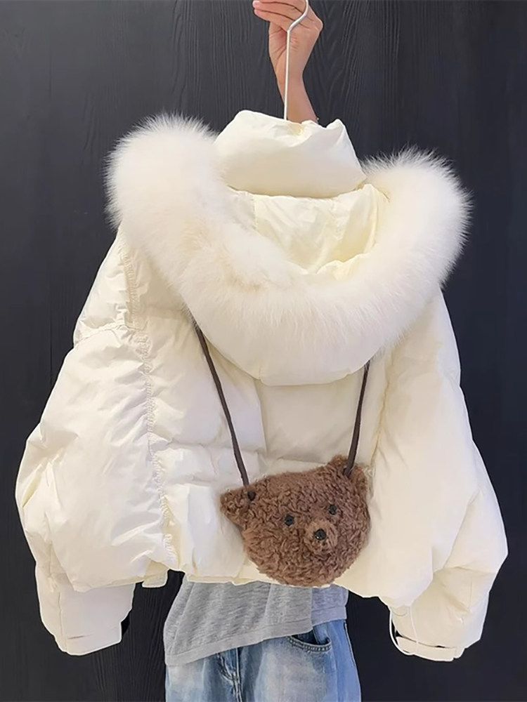 潮牌小香风白色羽绒棉服女短款外套2025冬季高级感超好看棉衣棉袄