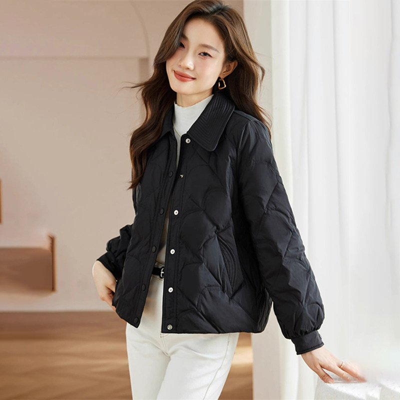 潮牌小香风短款羽绒棉服2025冬季新款小个子宽松休闲轻薄棉袄外套