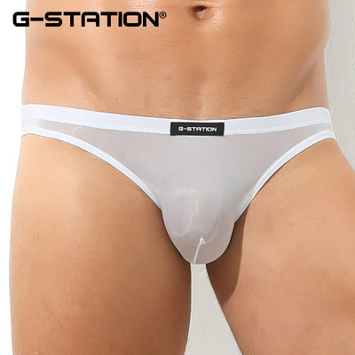 G-station日产面料男士三角裤超薄高弹微透明半缝合微囊低腰内裤