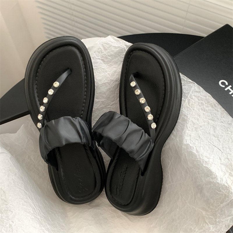 人字拖女外穿夏天厚底防滑增高夹脚2025新款夏季百搭时尚拖鞋女夏