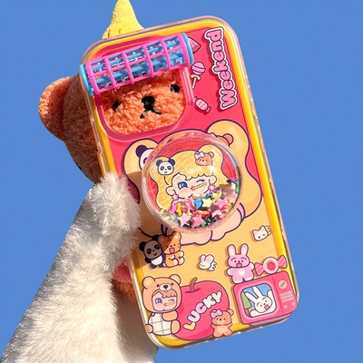 半熟玉子商店原创棒棒女孩幸运苹果手机壳适用苹果15pro iphone16proMax 磨砂imd二合一红色可爱卡日系甜美女