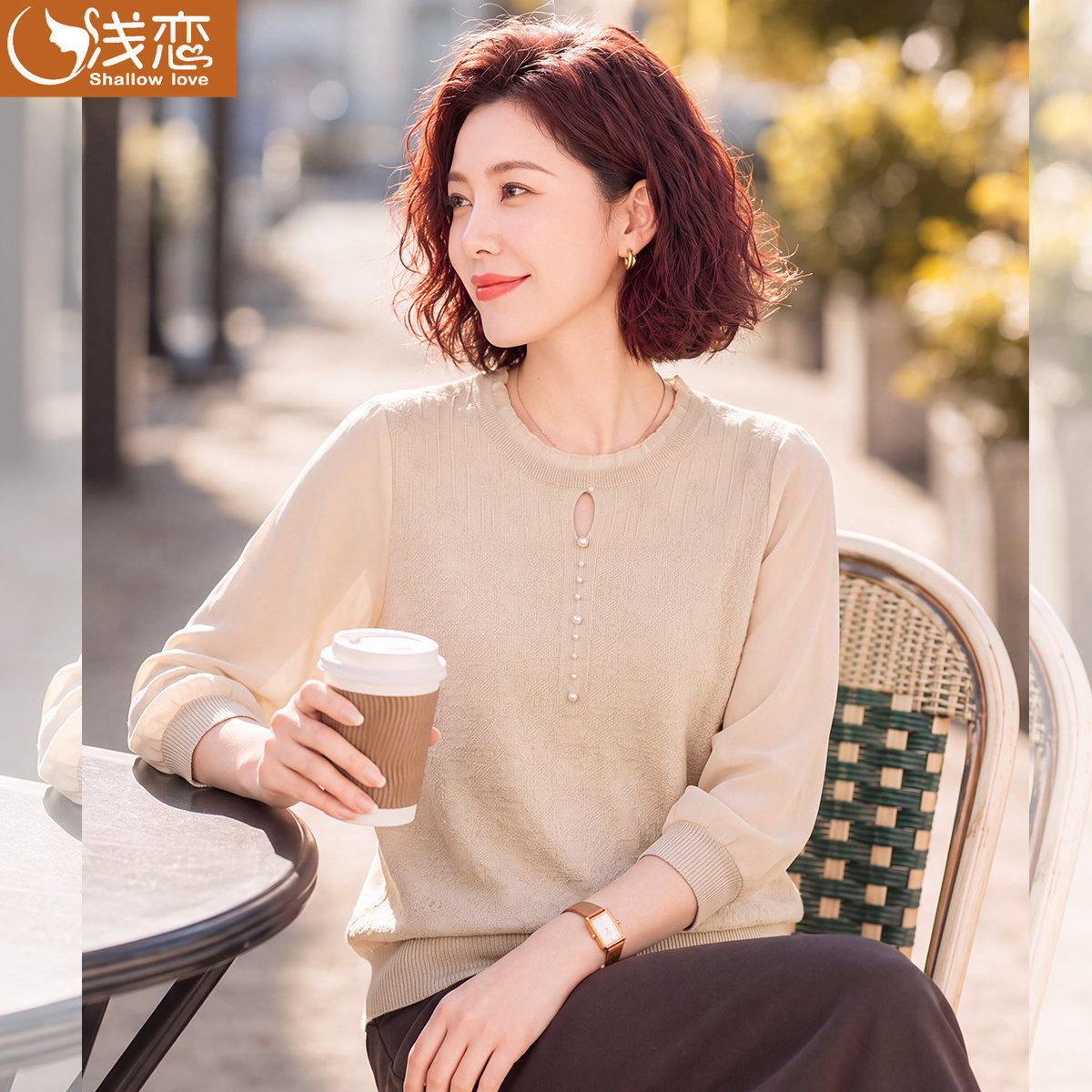 妈妈时尚针织T恤中年女装