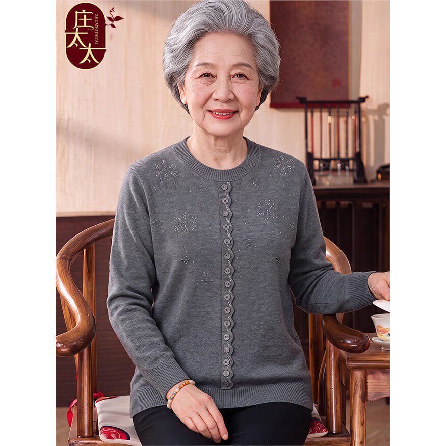 洋气妈妈秋装薄款毛衣中