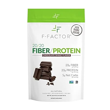 F-Factor Chocolate Shake Whey High Fiber Protein Powder L