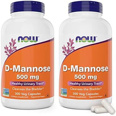 now d-mannose 500 mg, 300 capsules - vegan non gmo supple