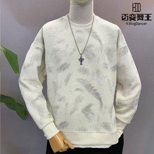 百变舞王2025秋季新款男士休闲圆领卫衣时尚百搭T恤