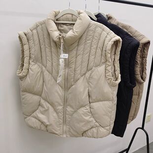 欧货羽绒棉服马甲背心女冬季韩版外穿简约保暖坎肩马夹短款外套潮