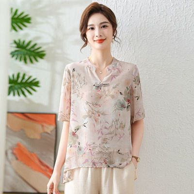 妈妈夏装套装2025新款雪