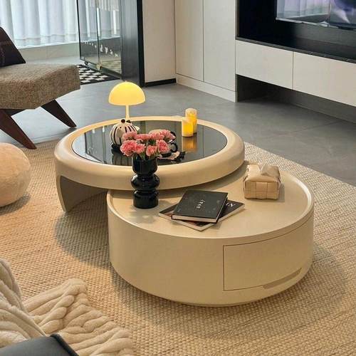 意式极简茶几客厅家用小户型现代简约轻奢高级感设计师款茶几茶台