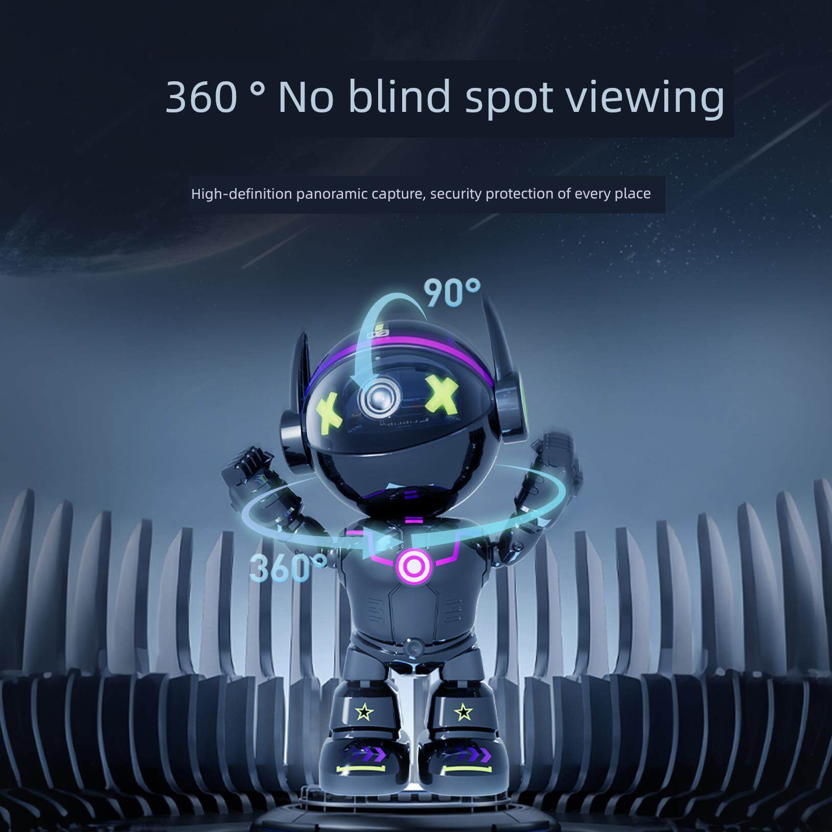 家用机器人监控手机无线远程高清夜视360度全景Wifi无盲点摄像头