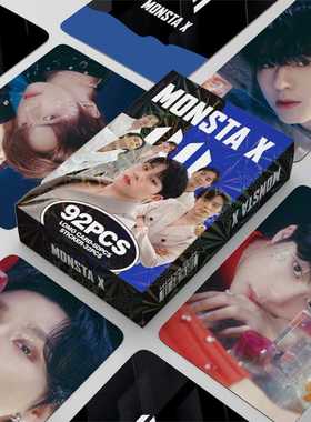 92张小卡片 明星周边珍藏卡 MONSTA X高清彩印双面LOMO卡照片卡