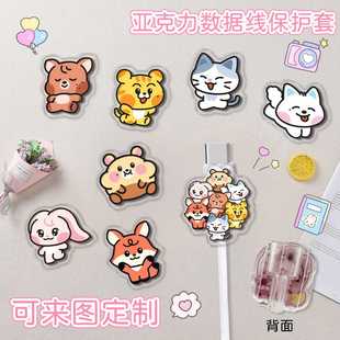 制SK SHINEE明星Q版 TWICE RIIZE 可爱亚克力数据线保护套 ZB1 定