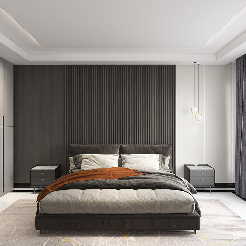 现代简约大气轻奢竹木纤维电视背景墙集成墙板客厅沙发卧室护墙板