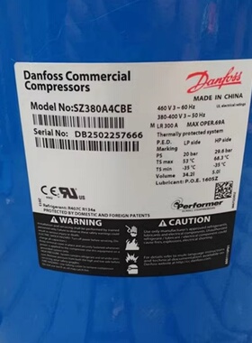 原装丹佛斯压缩机SZ380A4CBE/CBB/ABB SZ300A4CBC/CBM SZ240A4CBE