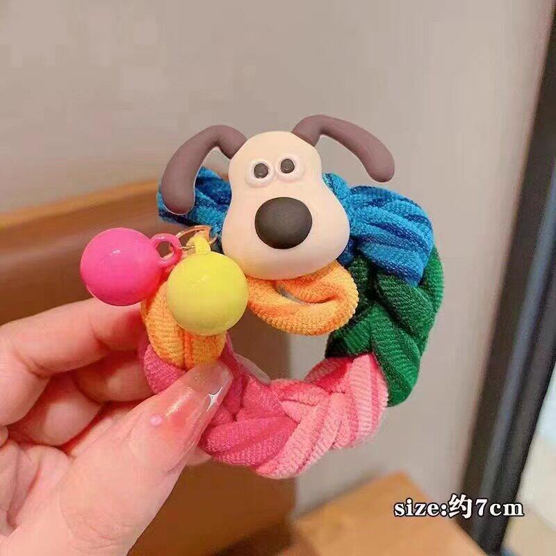 2026新款可爱无敌狗加粗彩虹皮筋女扎头发绳高弹力发圈耐用头绳